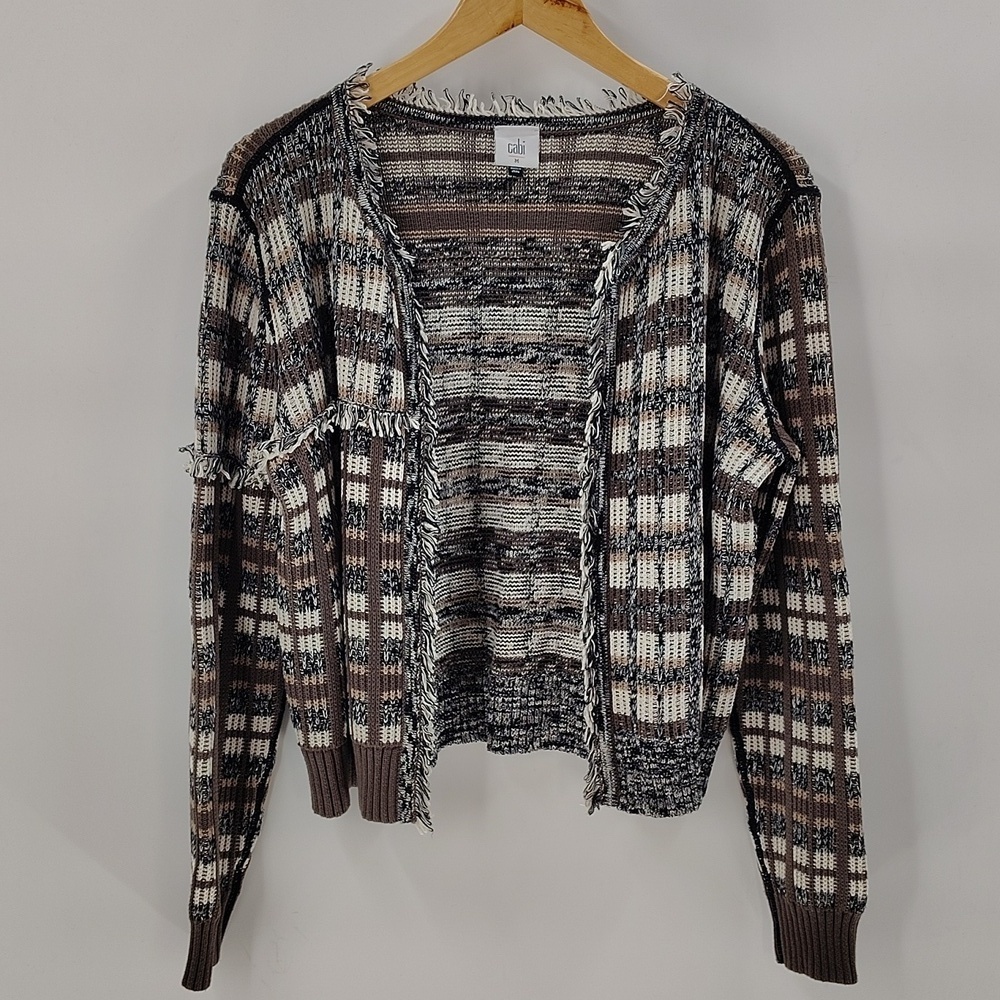 CAbi Style 4097 Classic Fringe Open Cardigan Medium